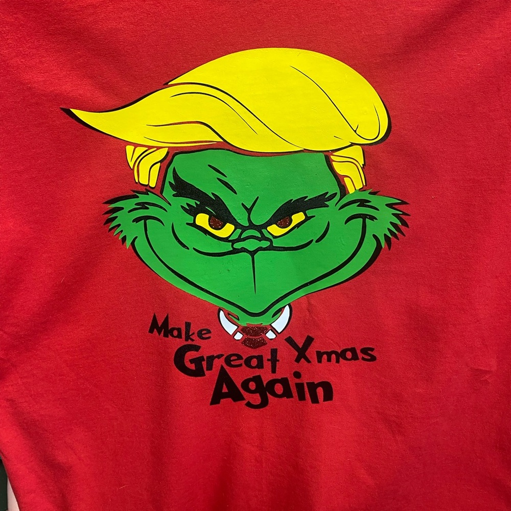 Red Trump as the Grinch Christmas Graphic Tee